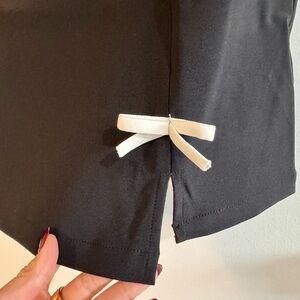 Dress: Cutout Style, Romantic, Short Sleeve, Crew Neck, bows, slight stretch